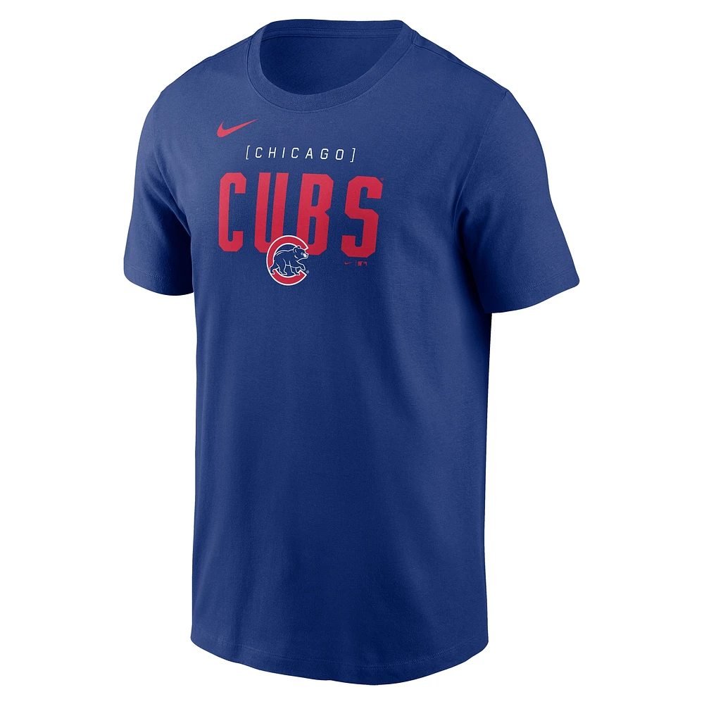 T-shirt Nike Royal Chicago Cubs Home Team Bracket Stack pour homme