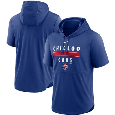 Haut à capuchon manches courtes pour homme Nike Royal Chicago Cubs Home Team