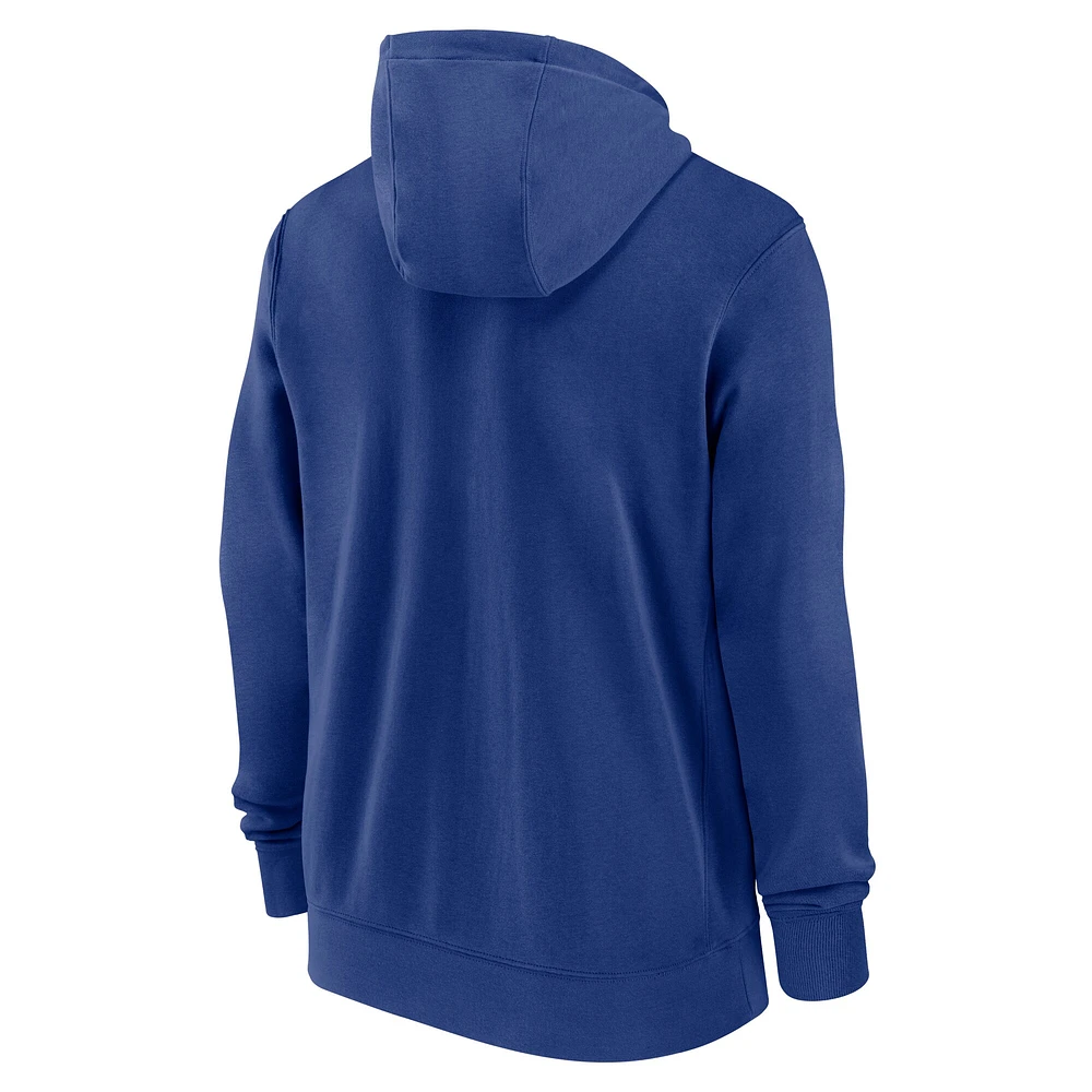 Men's Nike Royal Chicago Cubs Knockout Script Full-Zip Hoodie