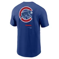 T-shirt Nike Royal Chicago Cubs Over The Shoulder pour homme