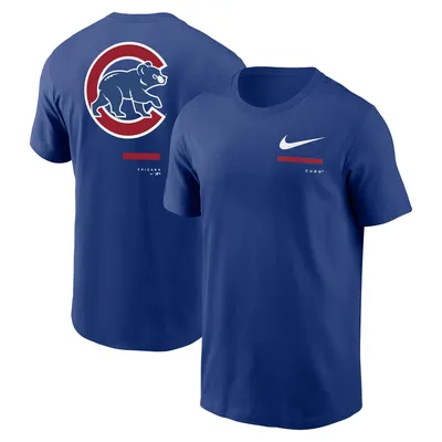 T-shirt Nike Royal Chicago Cubs Over The Shoulder pour homme