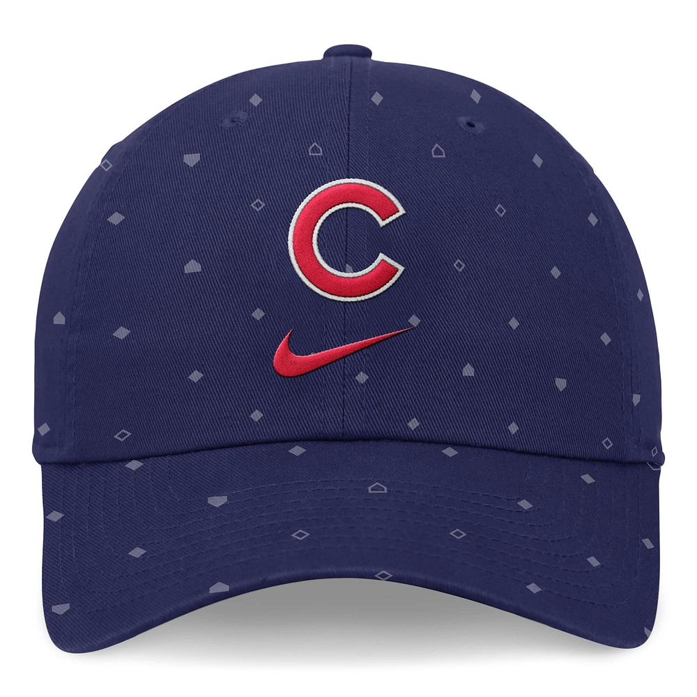 Casquette ajustable Nike Royal Chicago Cubs Primetime Print Club pour homme