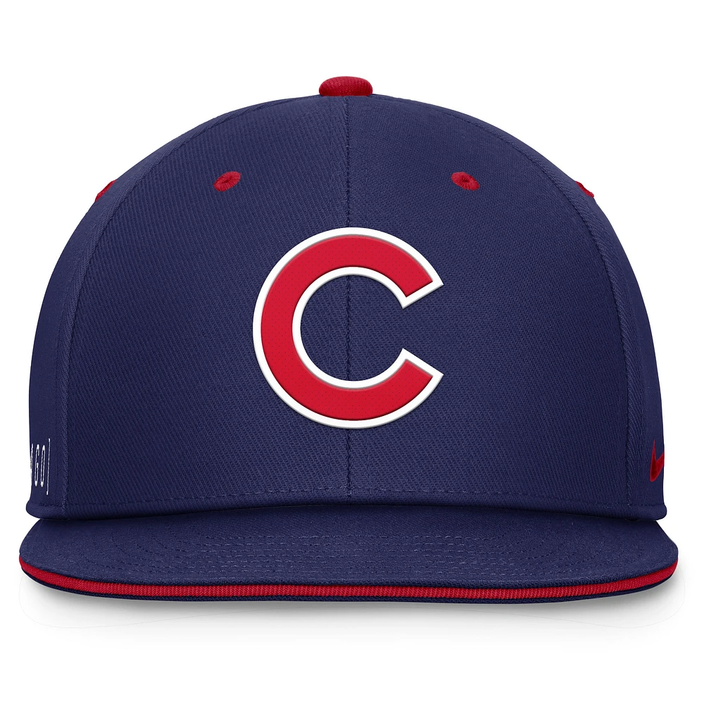 Casquette Snapback Nike Royal Chicago Cubs Primetime Pro Performance pour homme