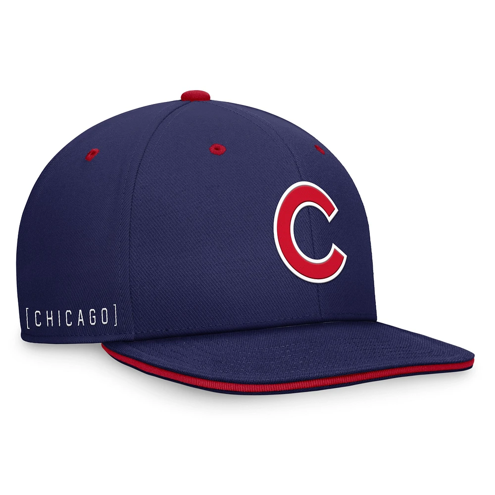 Casquette Snapback Nike Royal Chicago Cubs Primetime Pro Performance pour homme