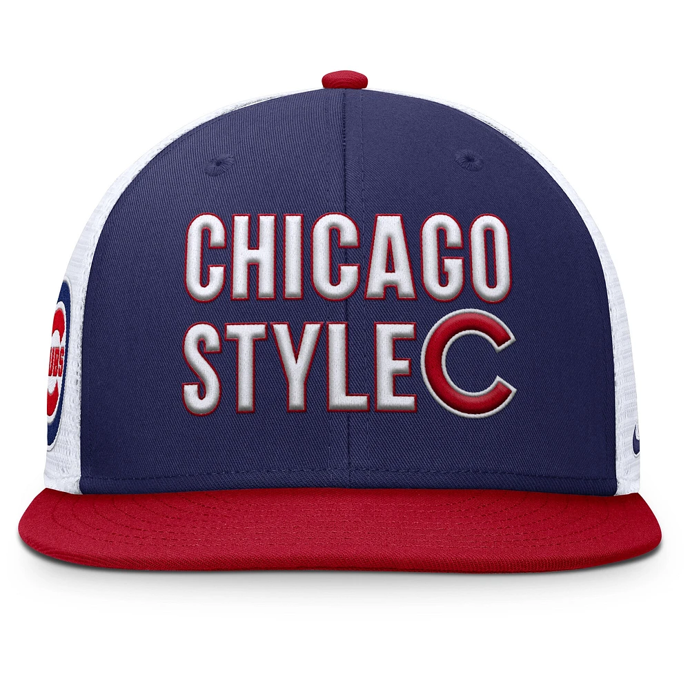 Casquette Snapback Nike Royal Chicago Cubs Pro Trucker pour homme
