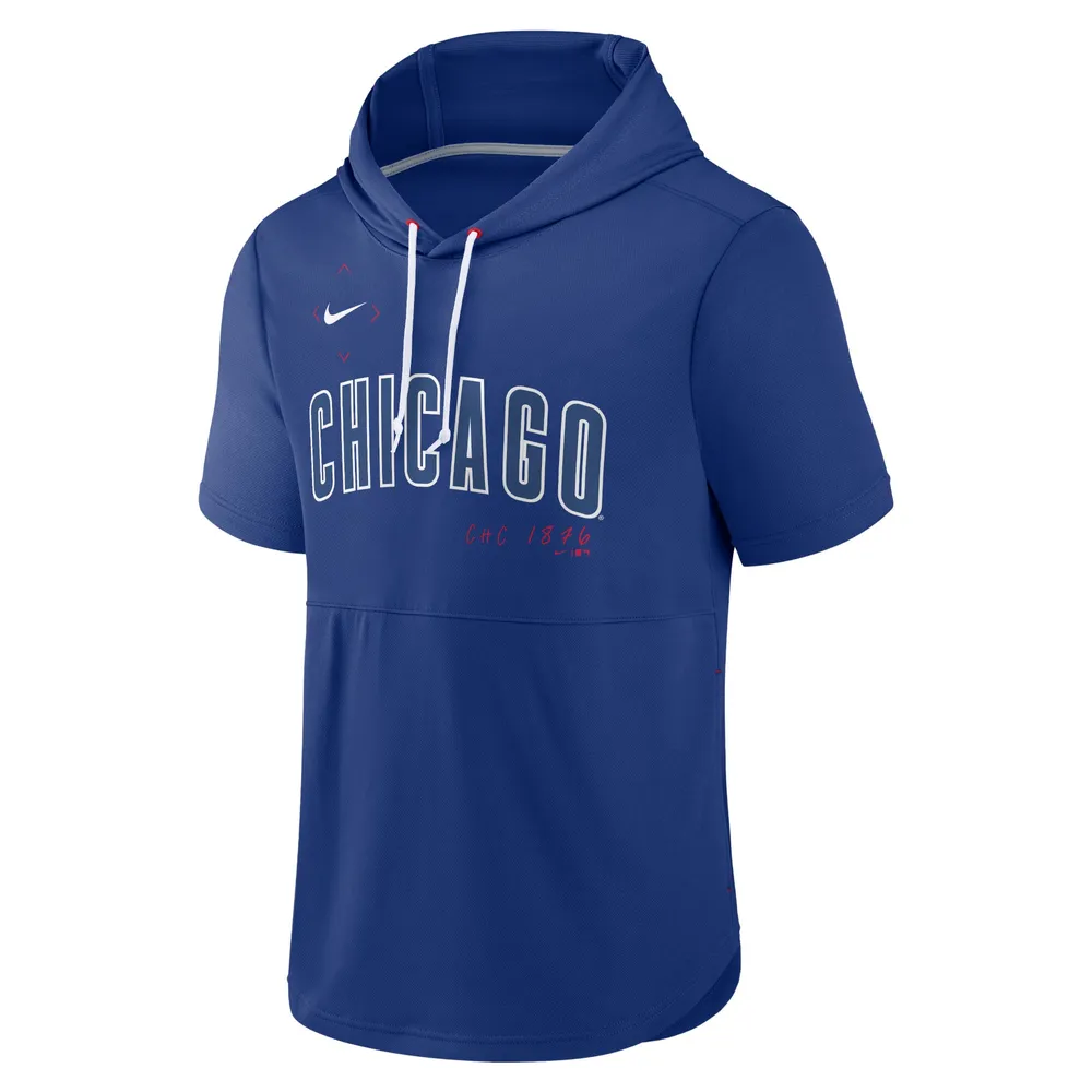 Chandail à capuchon d'équipe manches courtes Springer Nike Royal Cubs de Chicago pour homme