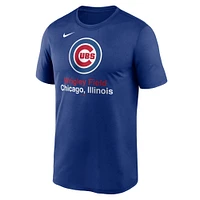 T-shirt Nike Royal Chicago Cubs Stadium Legend Performance pour homme