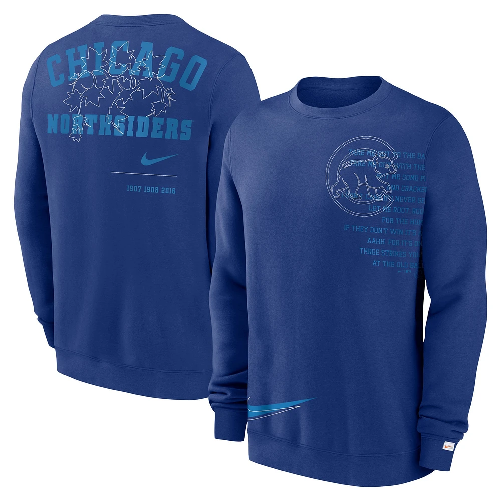 Sweat à capuche Nike Royal Chicago Cubs Statement Ball Game Fleece pour homme