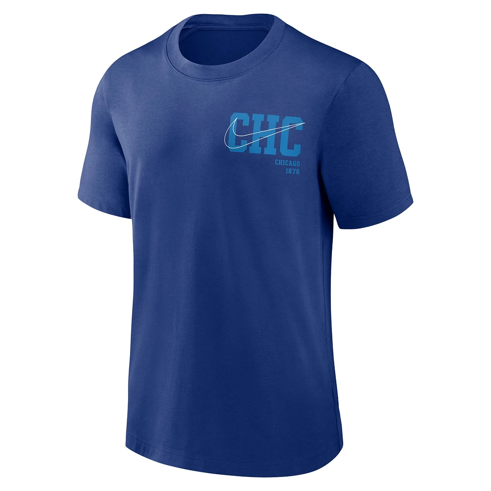 T-shirt Game Over Nike Royal Chicago Cubs pour homme