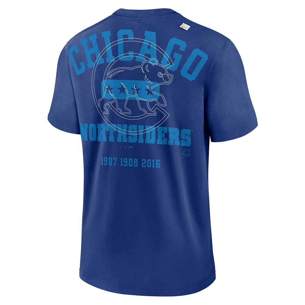 T-shirt Game Over Nike Royal Chicago Cubs pour homme