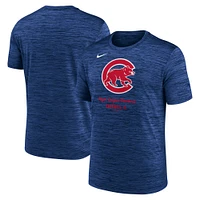 T-shirt Nike Royal Chicago Cubs Velocity Performance pour homme
