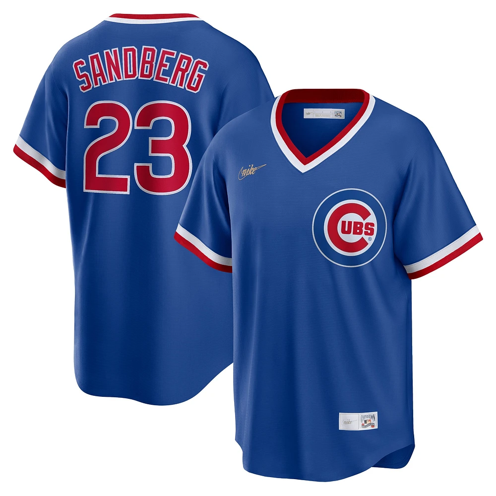 Maillot de joueur Nike Ryne Sandberg Royal Chicago Cubs Road Cooperstown Collection pour homme