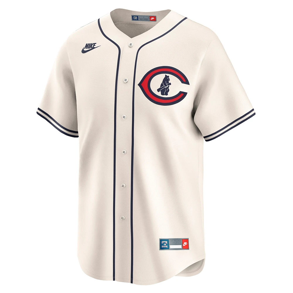 Men's Nike Seiya Suzuki Cream Chicago Cubs Throwback Cooperstown Collection Limited Jersey