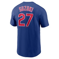 T-shirt Nike Seiya Suzuki Royal Chicago Cubs avec nom et numéro de joueur pour homme