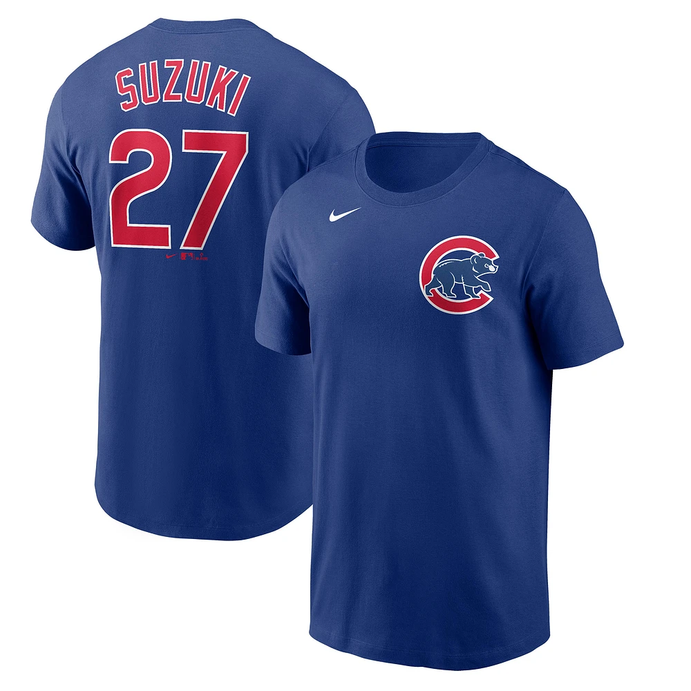 Men's Nike Seiya Suzuki Royal Chicago Cubs Player Name & Number T-Shirt