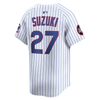 Maillot de joueur à domicile Nike Seiya Suzuki blanc Chicago Cubs 2025 MLB World Tour : Tokyo Series pour homme