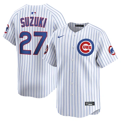 Maillot de joueur à domicile Nike Seiya Suzuki blanc Chicago Cubs 2025 MLB World Tour : Tokyo Series pour homme