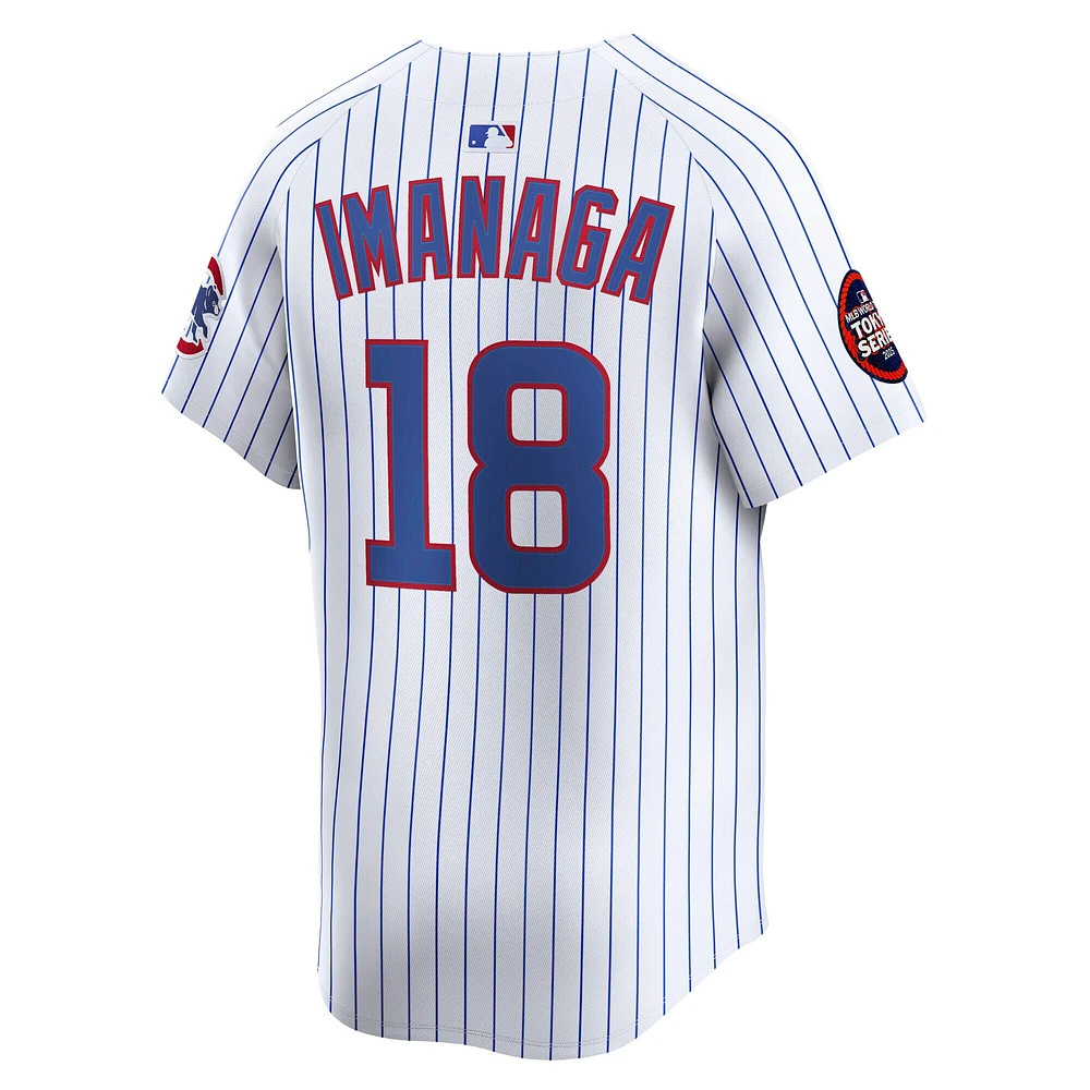Maillot de joueur Nike Shota Imanaga blanc Chicago Cubs 2025 MLB World Tour : Tokyo Series Home Limited pour homme