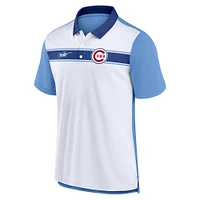 Polo Chicago Cubs Rewind Stripe Nike Blanc/Bleu clair pour Homme