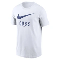 T-shirt Nike blanc avec logo Swoosh des Chicago Cubs pour homme
