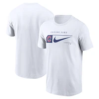 T-shirt Nike blanc Chicago Cubs Team Swoosh Lockup pour homme