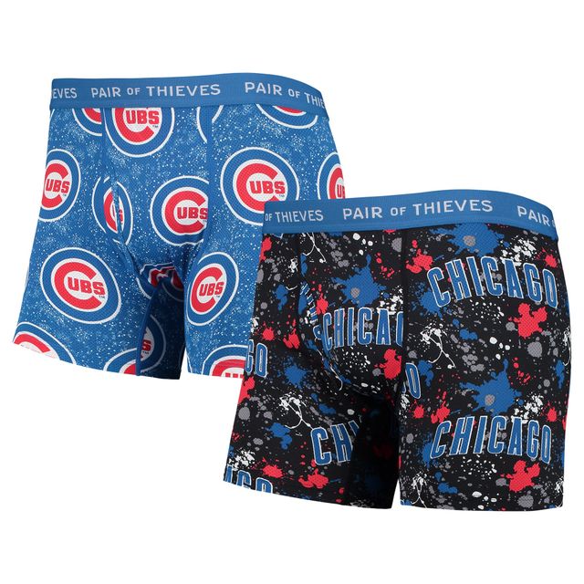 Paire de voleurs pour homme Noir/Royal Chicago Cubs Super Fit Lot 2 boxers