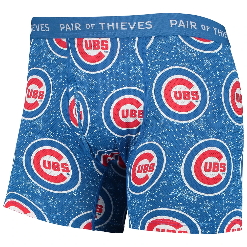 Men's Pair of Thieves Black/Royal Chicago Cubs Super Fit 2-Pack Boxer Briefs Set