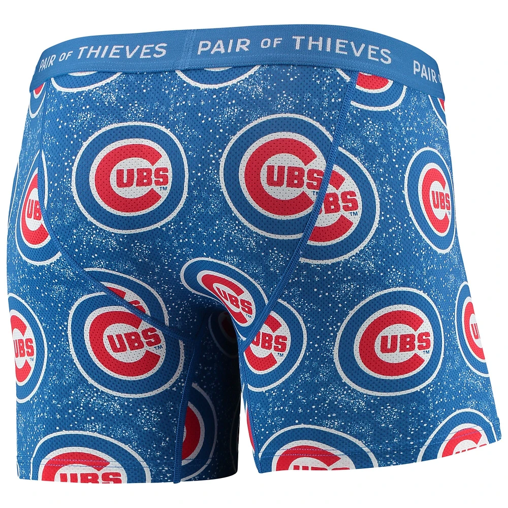 Men's Pair of Thieves Black/Royal Chicago Cubs Super Fit 2-Pack Boxer Briefs Set
