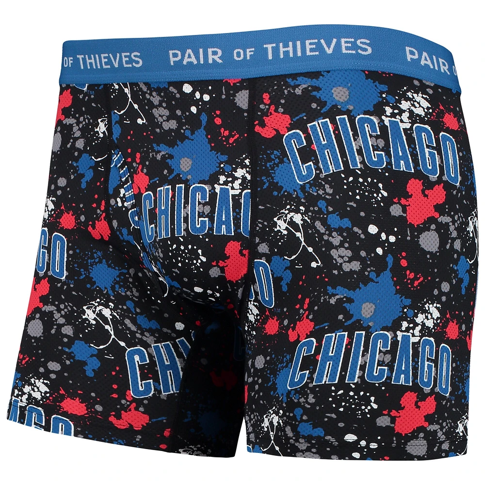 Men's Pair of Thieves Black/Royal Chicago Cubs Super Fit 2-Pack Boxer Briefs Set