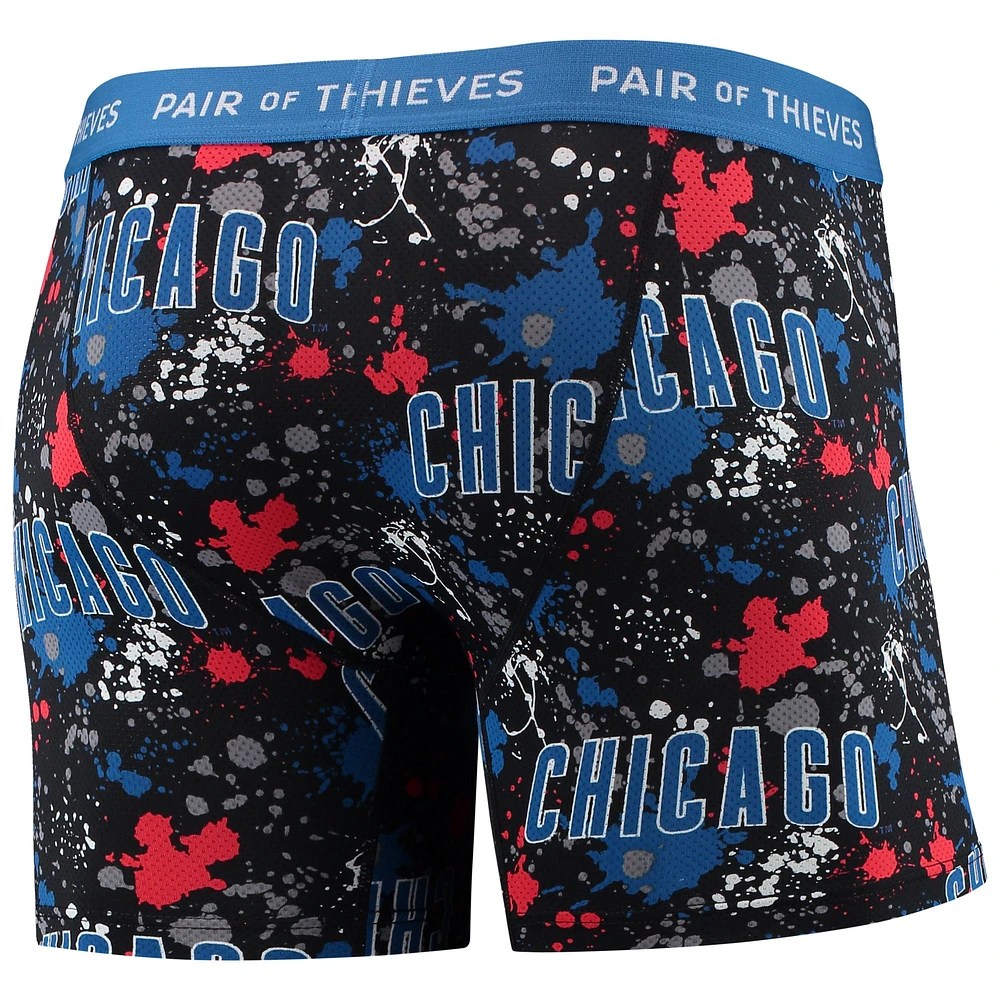 Men's Pair of Thieves Black/Royal Chicago Cubs Super Fit 2-Pack Boxer Briefs Set