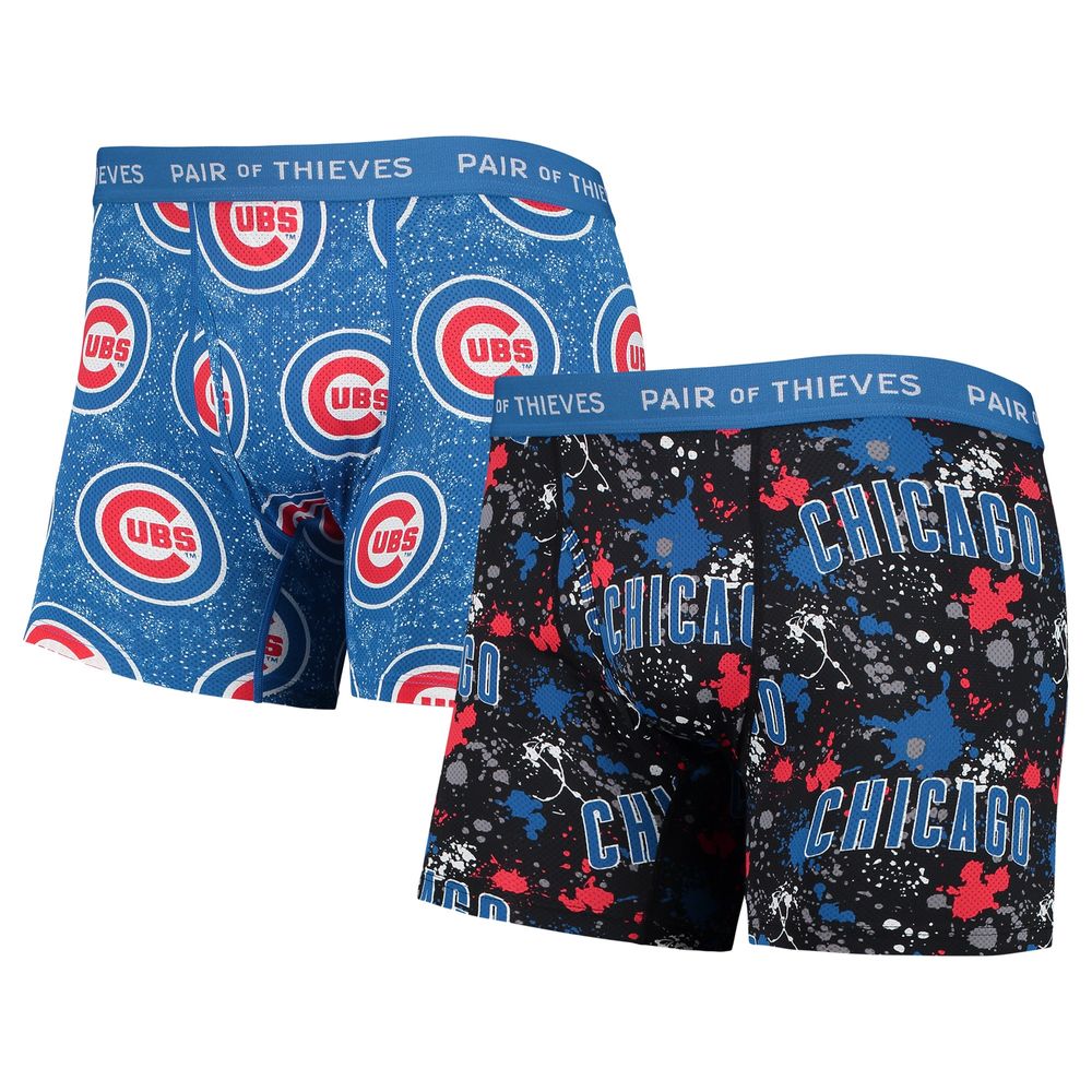 Men's Pair of Thieves Black/Royal Chicago Cubs Super Fit 2-Pack Boxer Briefs Set