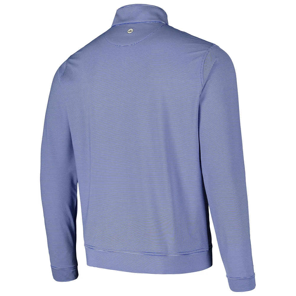 Men's Peter Millar Royal Chicago Cubs Perth Sugar Stripe Performance Quarter-Zip Top