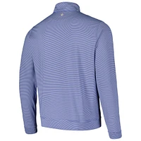 Haut à fermeture éclair quart de performance Peter Millar Royal Chicago Cubs Perth Sugar Stripe pour hommes