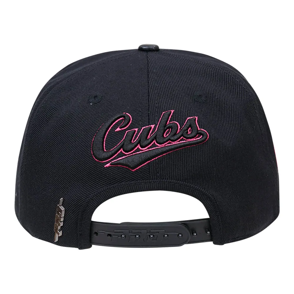 Men's Pro Standard Black Chicago Cubs Cooperstown Collection Neon Prism  Snapback Hat