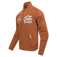 Veste entièrement zippée en sergé Pro Standard marron des Chicago Cubs Paint The City pour hommes