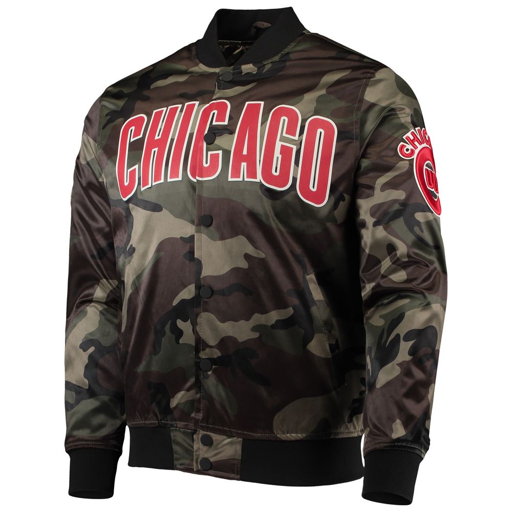 Men's Pro Standard Camo Chicago Cubs Satin Full-Snap Jacket