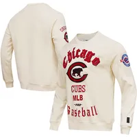 Men's Pro Standard Cream Chicago Cubs Cooperstown Collection Retro Old  English Pullover Sweatshirt 