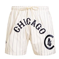 Men's Pro Standard Cream Chicago Cubs Pinstripe Retro Classic Woven Shorts