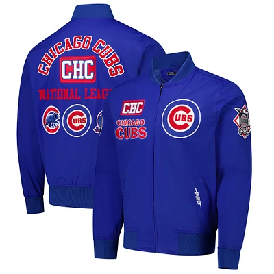 Men's Pro Standard Royal Chicago Cubs Area Code Twill Full-Zip Jacket