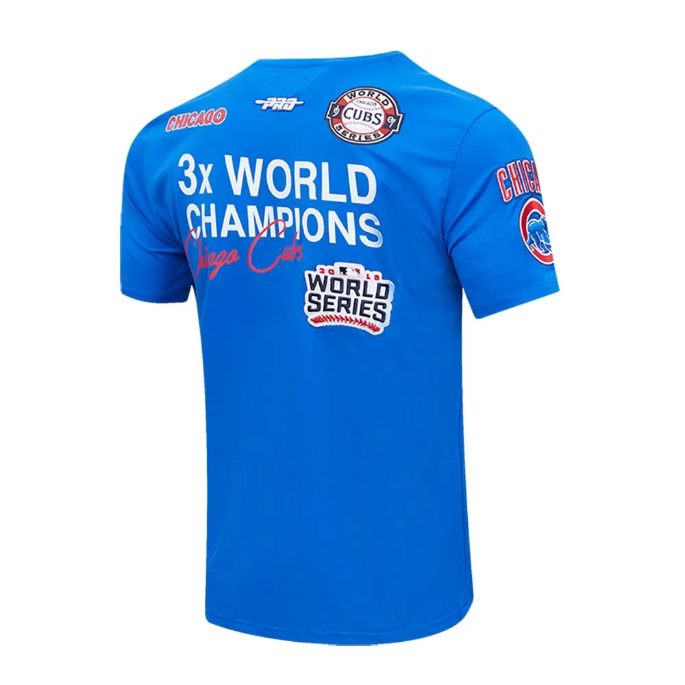 Chicago Cubs Shirt Mens Large Blue World Series Champions Short Sleeve Tee  NEW