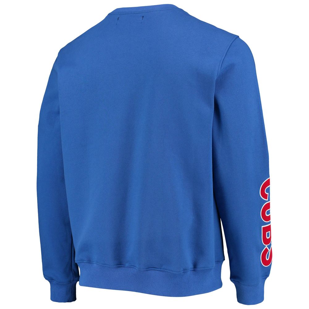 Men's Pro Standard Royal Chicago Cubs Stacked Logo Pullover Sweatshirt