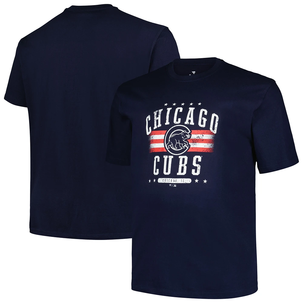 Men's Profile  Navy Chicago Cubs Big & Tall Americana T-Shirt