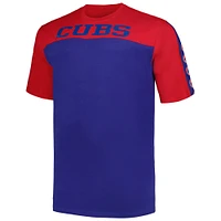 T-shirt en tricot à empiècement Big & Tall Chicago Cubs Profile rouge/royal pour homme