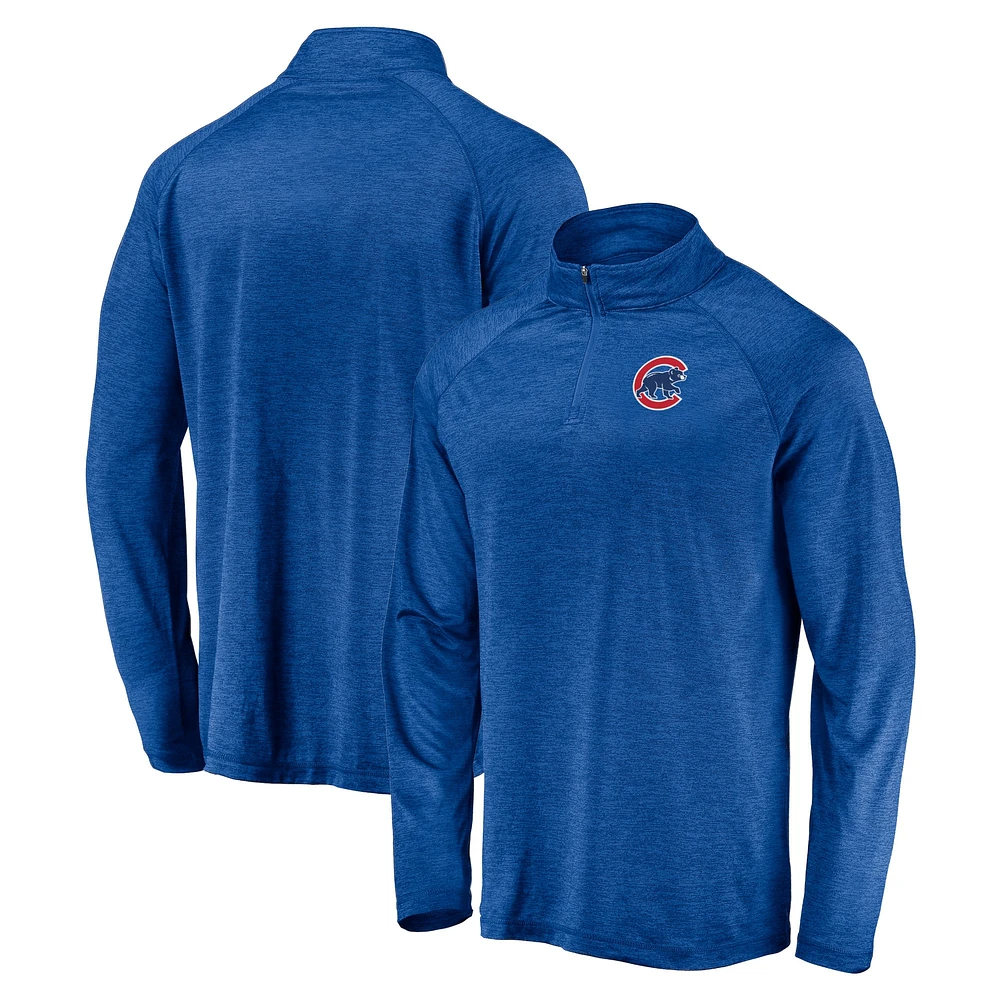 Men's Profile Royal Chicago Cubs Big & Tall Raglan Quarter-Zip Top