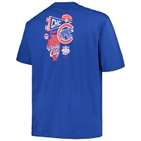 T-shirt Profile Royal Chicago Cubs Big & Tall Split Zone pour hommes