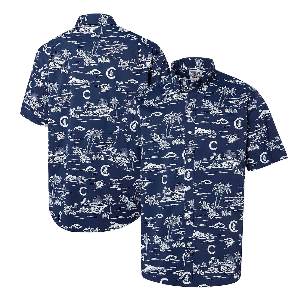 Men's Reyn Spooner Navy Chicago Cubs Cooperstown Collection Kekai Button-Down Shirt