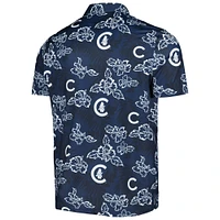 Men's Reyn Spooner Navy Chicago Cubs Cooperstown Collection Puamana Print Polo