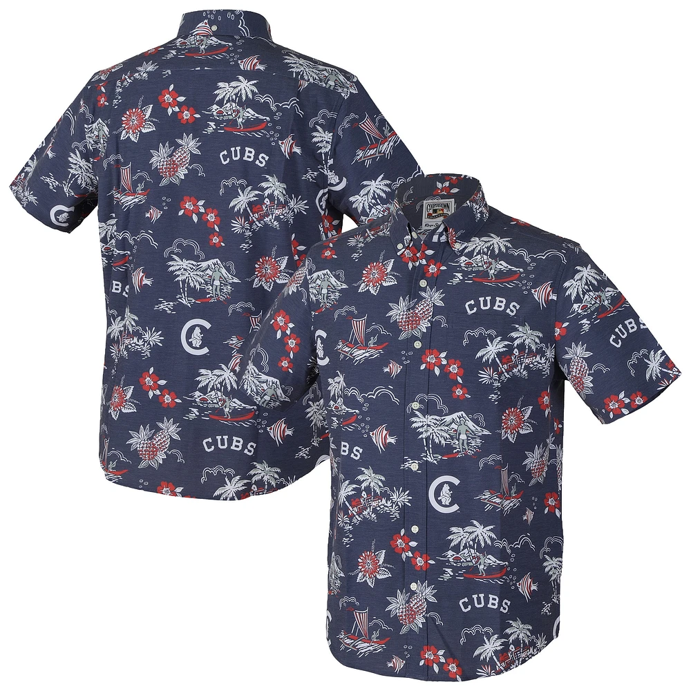 Men's Reyn Spooner Navy Chicago Cubs Kekai Button-Down Shirt