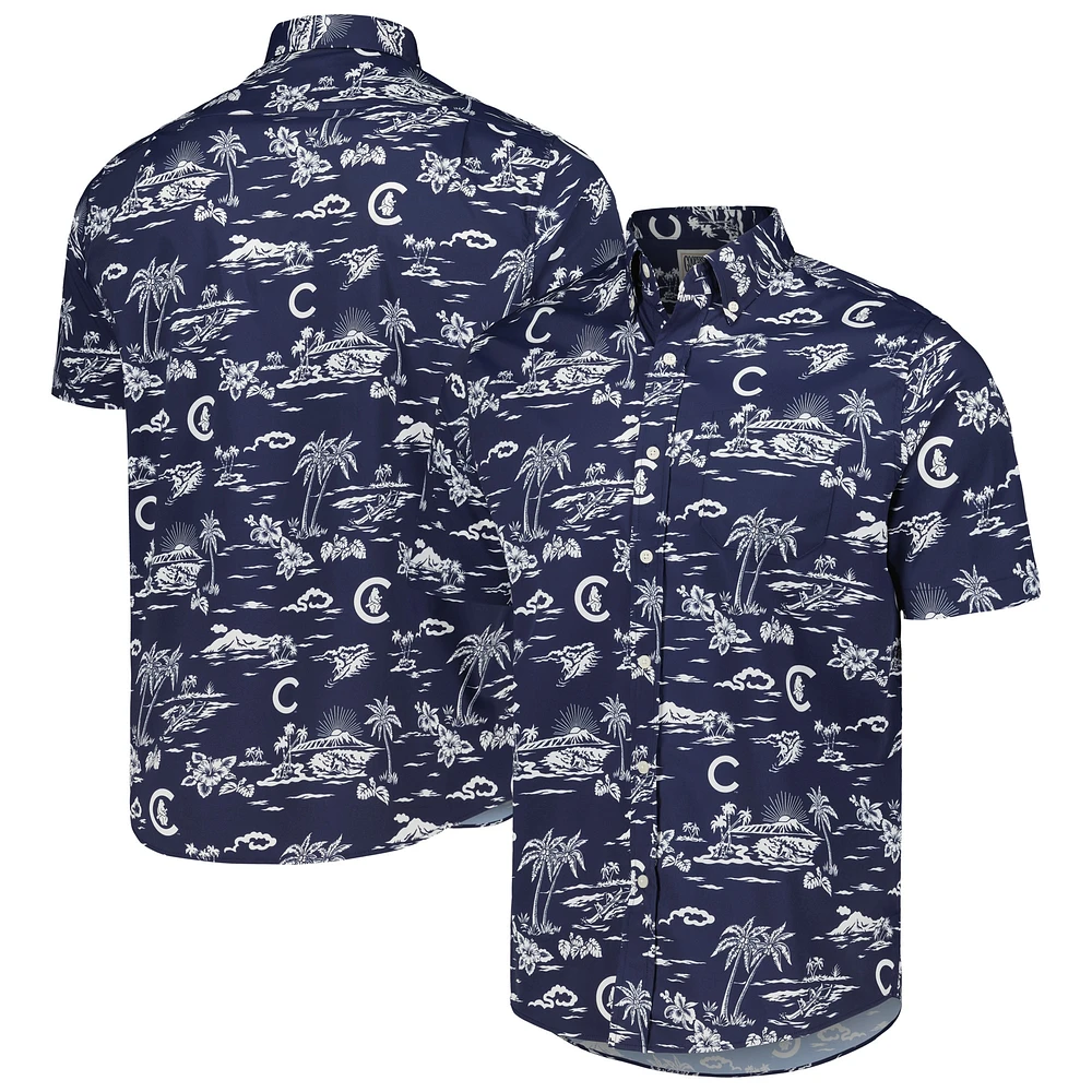 Men's Reyn Spooner Navy Chicago Cubs Kekai Button-Down Shirt