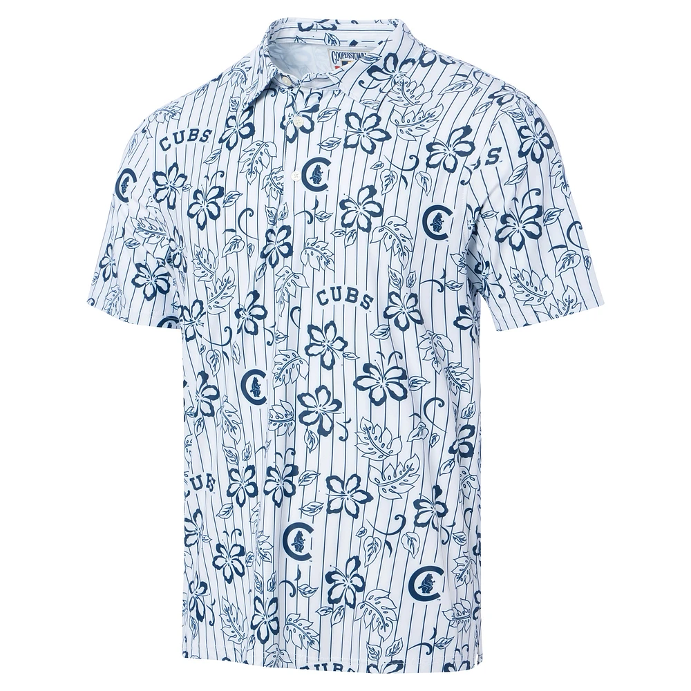 Polo de performance Reyn Spooner blanc des Chicago Cubs la collection Cooperstown pour hommes